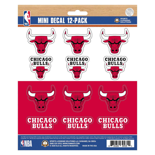 Chicago Bulls 12 Count Mini Decal Sticker Pack - Chicago Bulls