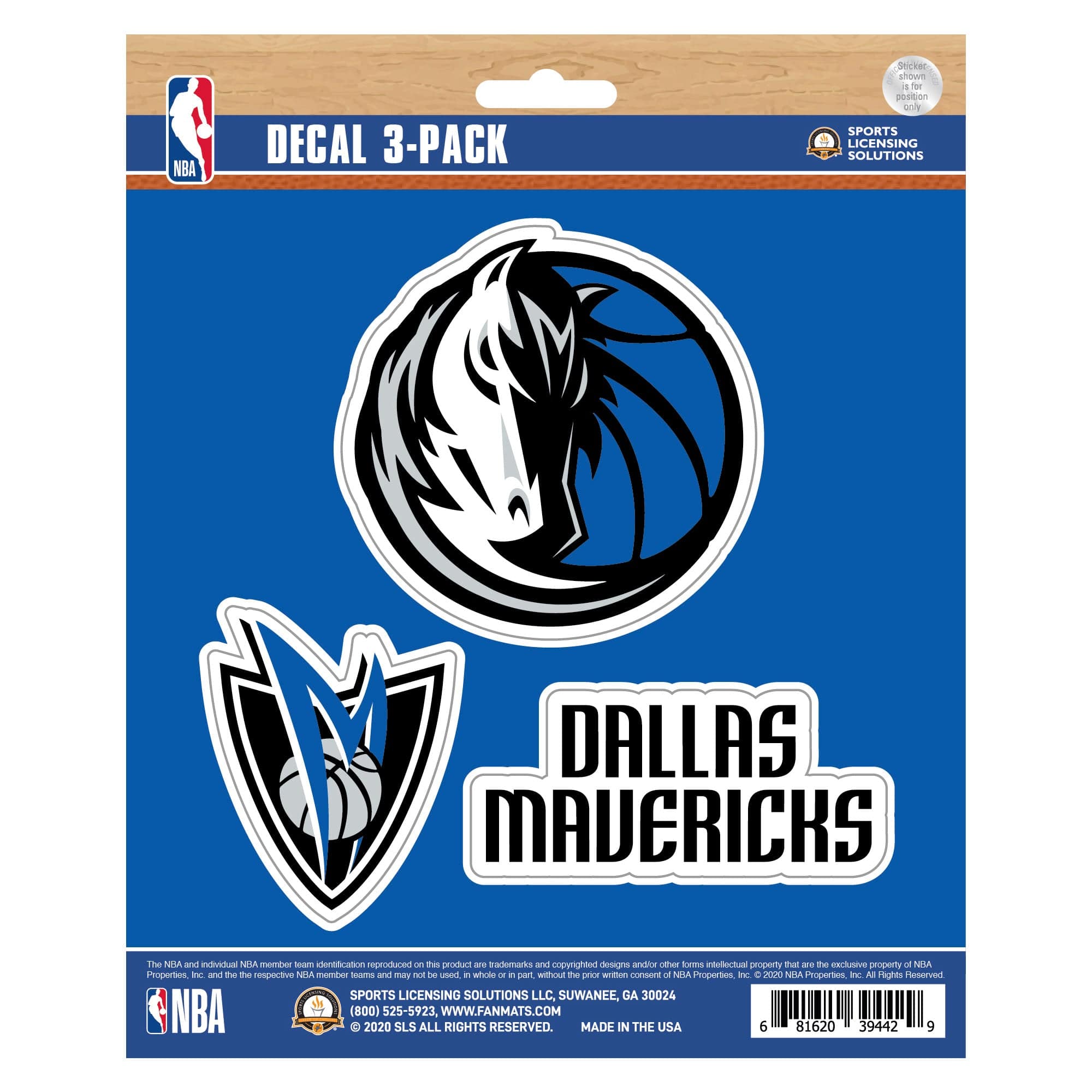 Dallas Mavericks 3 Piece Decal Sticker Set - Dallas Mavericks