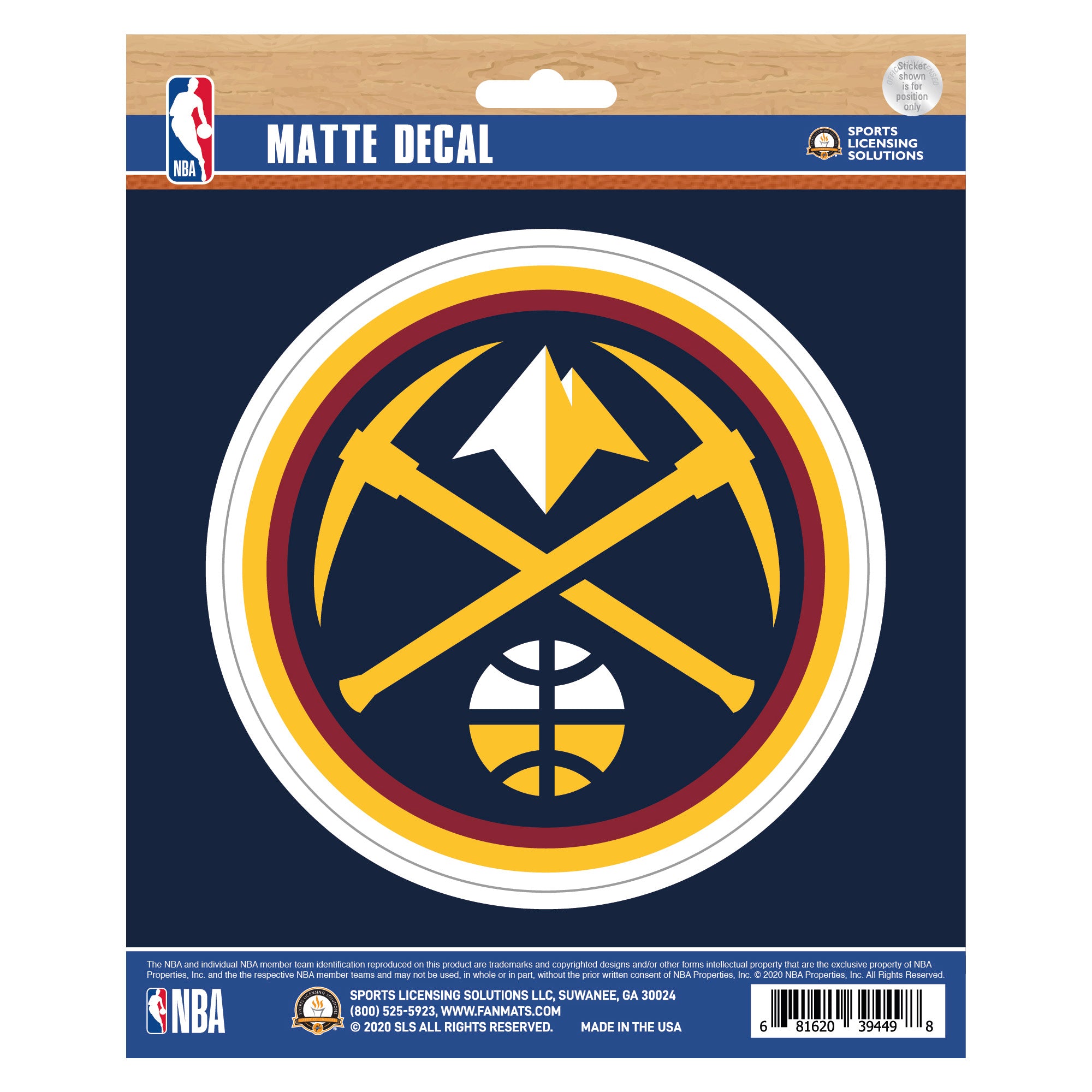 Denver Nuggets Matte Decal Sticker