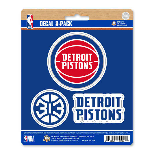 Detroit Pistons 3 Piece Decal Sticker Set