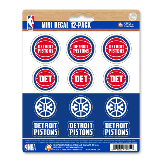 Detroit Pistons 12 Count Mini Decal Sticker Pack