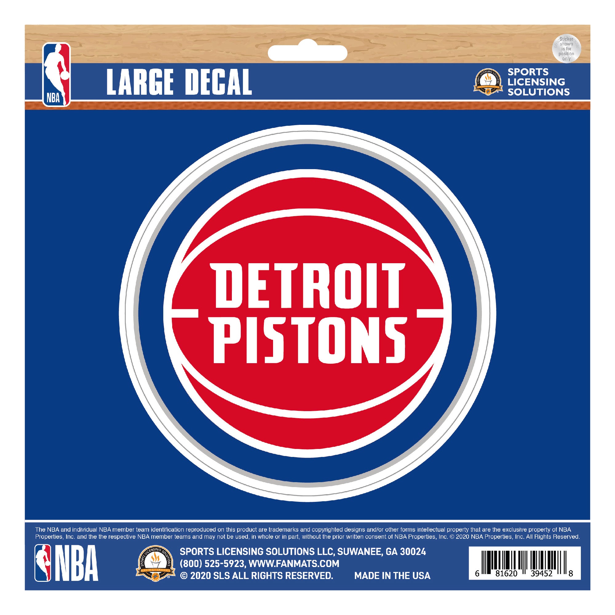 Detroit Pistons Large Decal Sticker