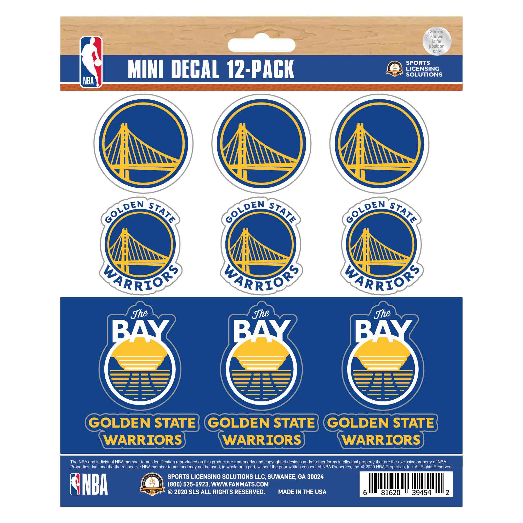 Golden State Warriors 12 Count Mini Decal Sticker Pack