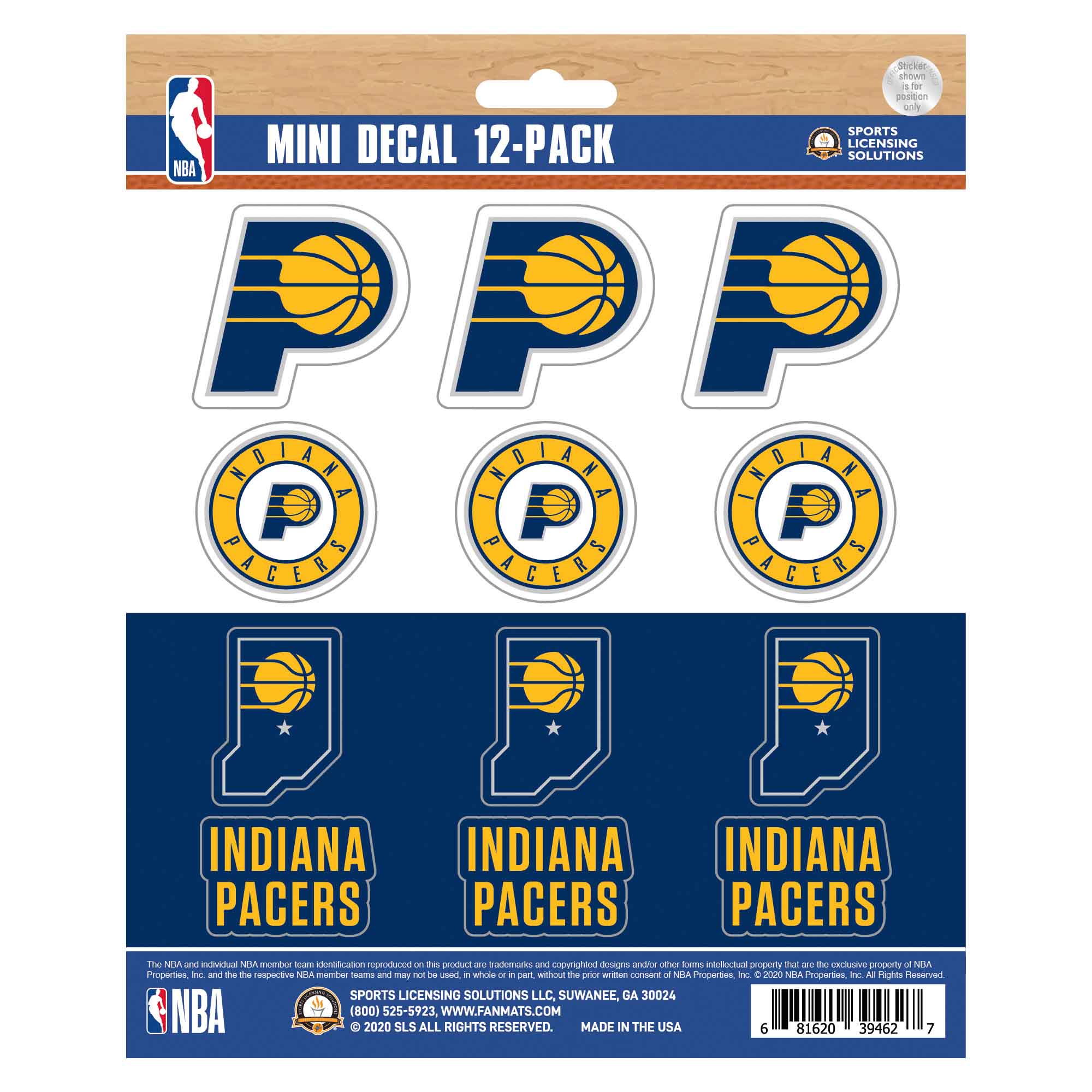 Indiana Pacers 12 Count Mini Decal Sticker Pack