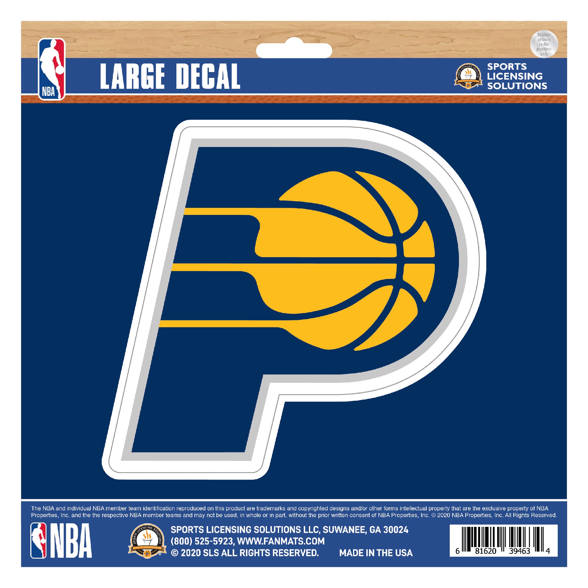 Indiana Pacers Large Decal Sticker