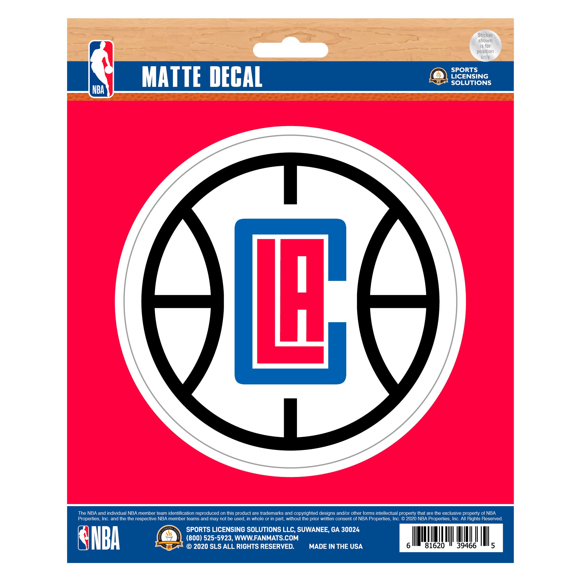 Los Angeles Clippers Matte Decal Sticker