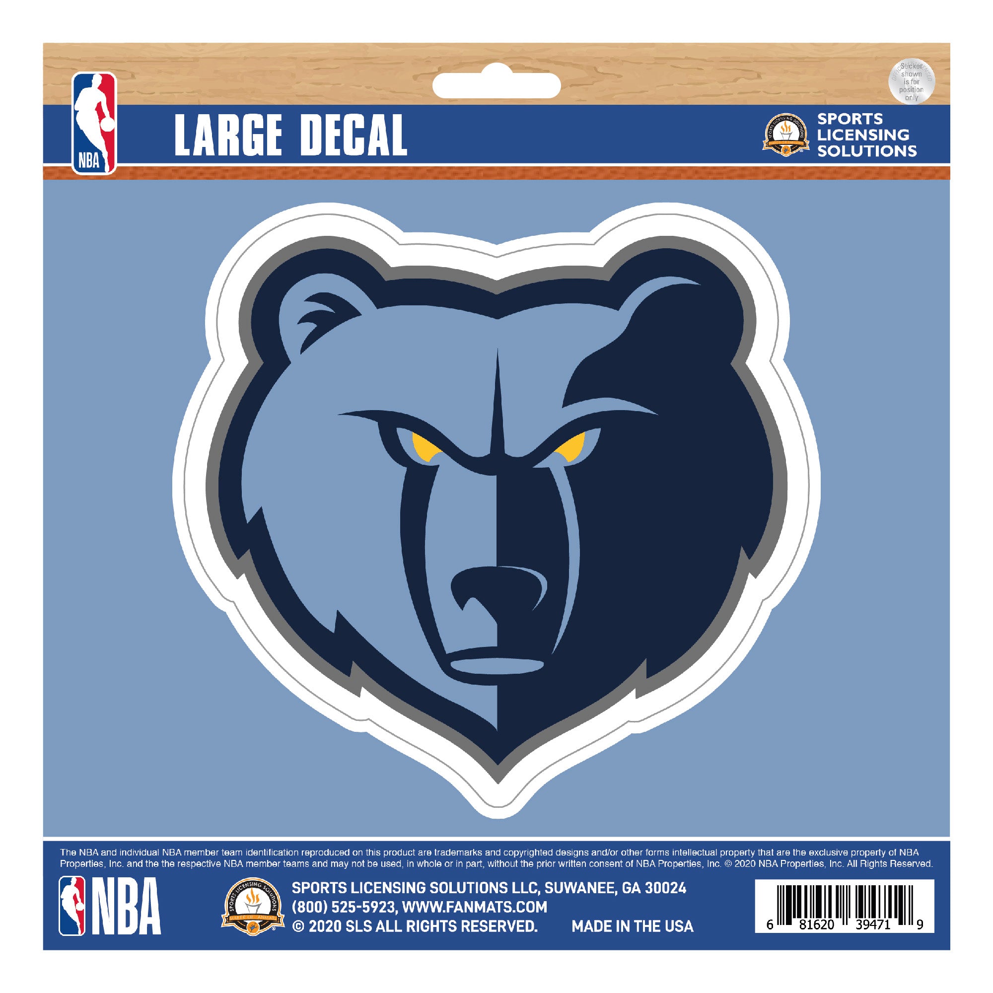 Memphis Grizzlies Large Decal Sticker