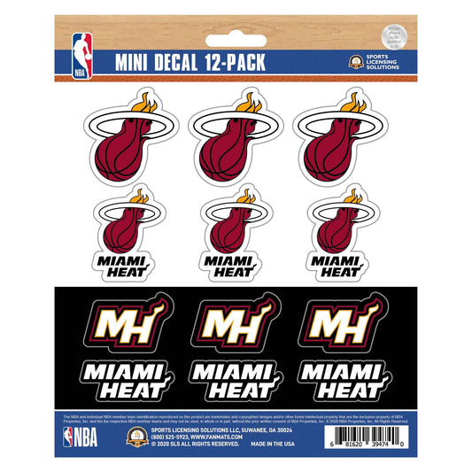 Miami Heat 12 Count Mini Decal Sticker Pack - Miami Heat