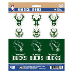 Milwaukee Bucks 12 Count Mini Decal Sticker Pack - Milwaukee Bucks