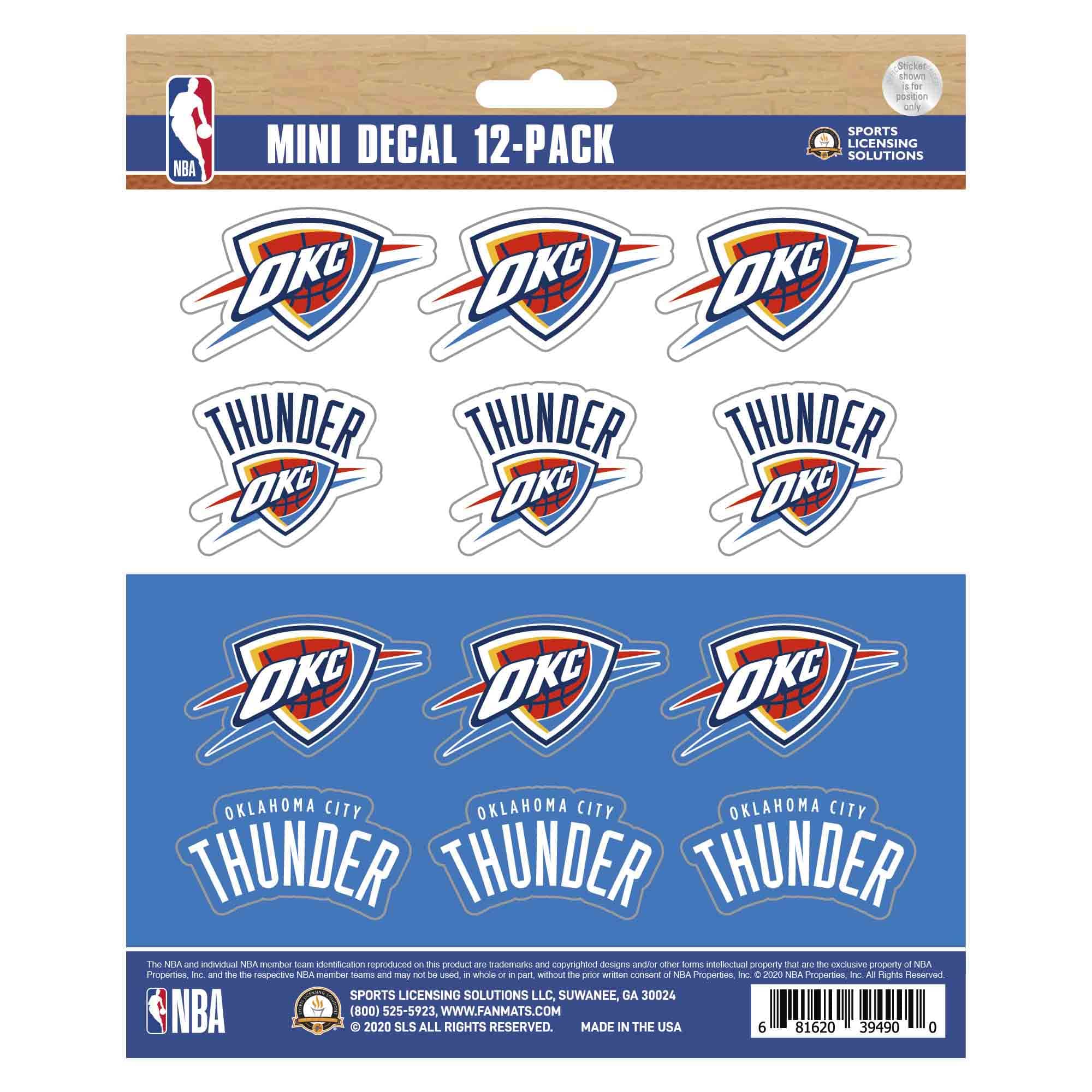 Oklahoma City Thunder 12 Count Mini Decal Sticker Pack