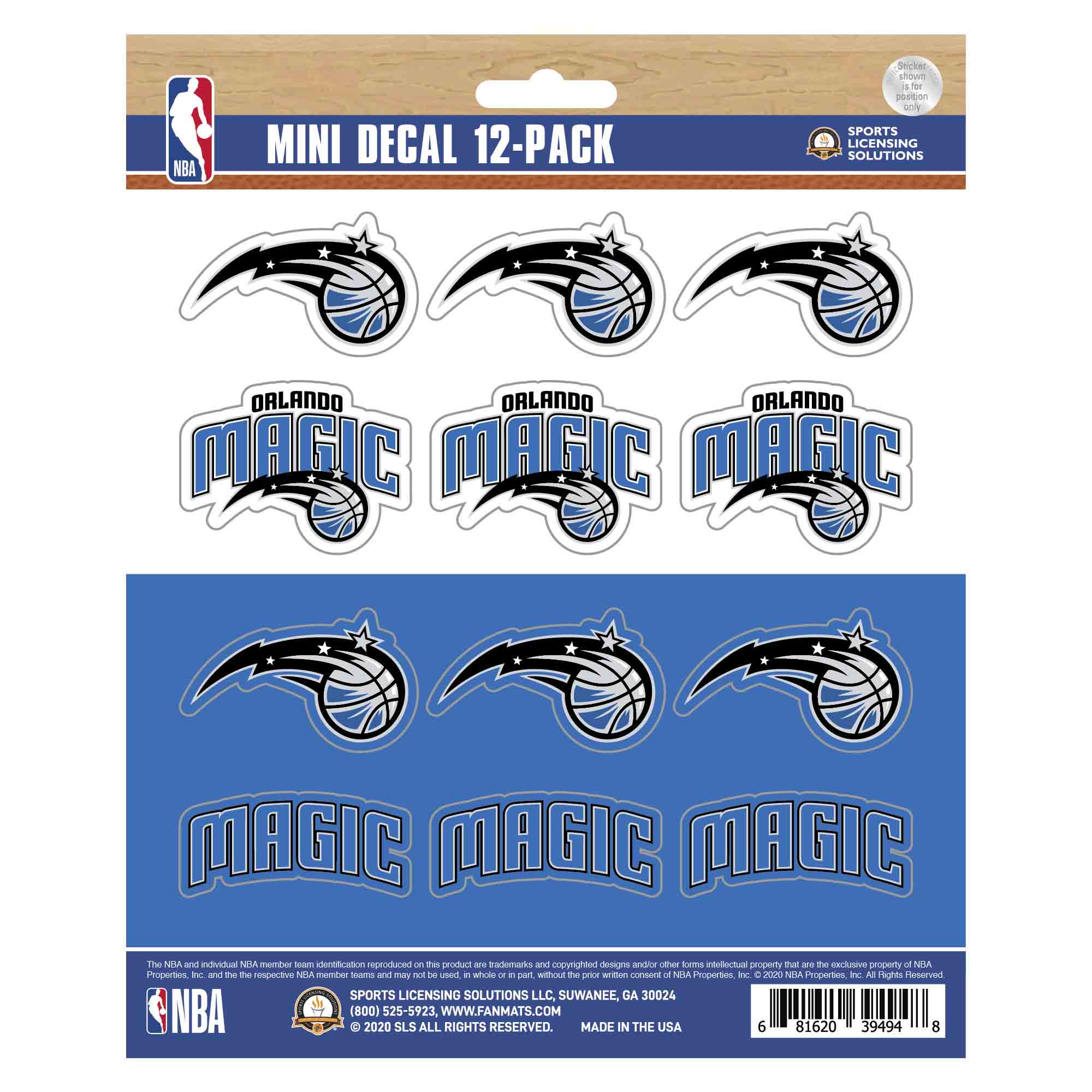 Orlando Magic 12 Count Mini Decal Sticker Pack