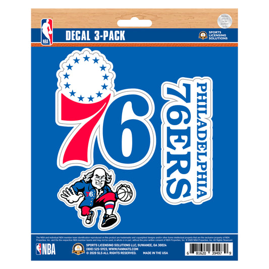 Philadelphia 76ers 3 Piece Decal Sticker Set