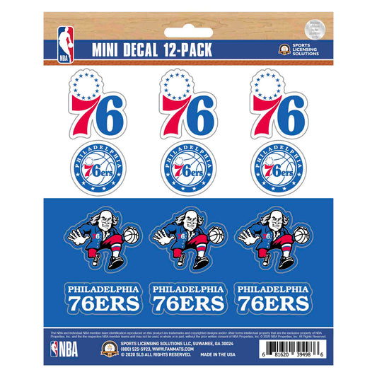 Philadelphia 76ers 12 Count Mini Decal Sticker Pack