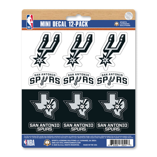 San Antonio Spurs 12 Count Mini Decal Sticker Pack