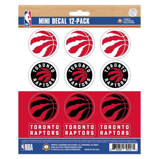 Toronto Raptors 12 Count Mini Decal Sticker Pack