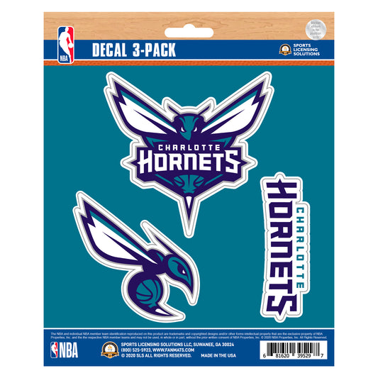 Charlotte Hornets 3 Piece Decal Sticker Set - Charlotte Hornets