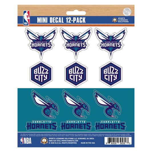 Charlotte Hornets 12 Count Mini Decal Sticker Pack - Charlotte Hornets