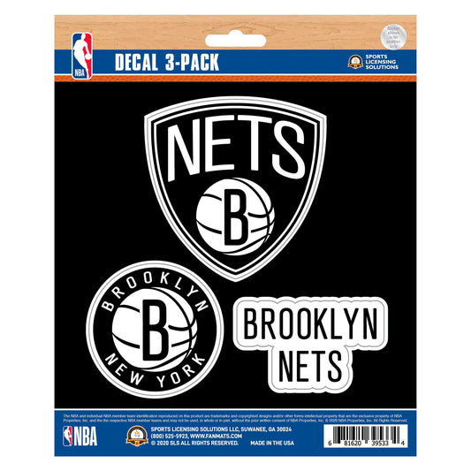 Brooklyn Nets 3 Piece Decal Sticker Set - Brooklyn Nets