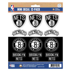 Brooklyn Nets 12 Count Mini Decal Sticker Pack - Brooklyn Nets