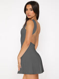 Backless Wide Strap Mini Dress - Trendsi