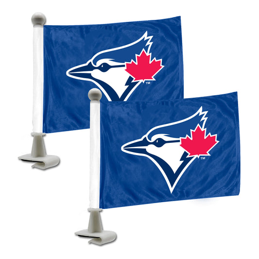 Toronto Blue Jays Ambassador Car Flags - 2 Pack Mini Auto Flags, 4in X 6in