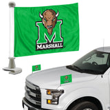 Marshall Thundering Herd Ambassador Car Flags - 2 Pack Mini Auto Flags, 4in X 6in