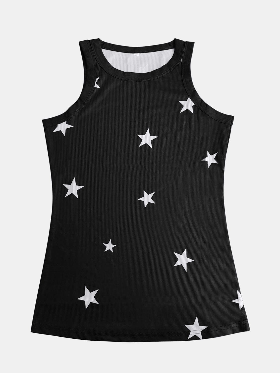 Full Size Star Round Neck Tank - Trendsi