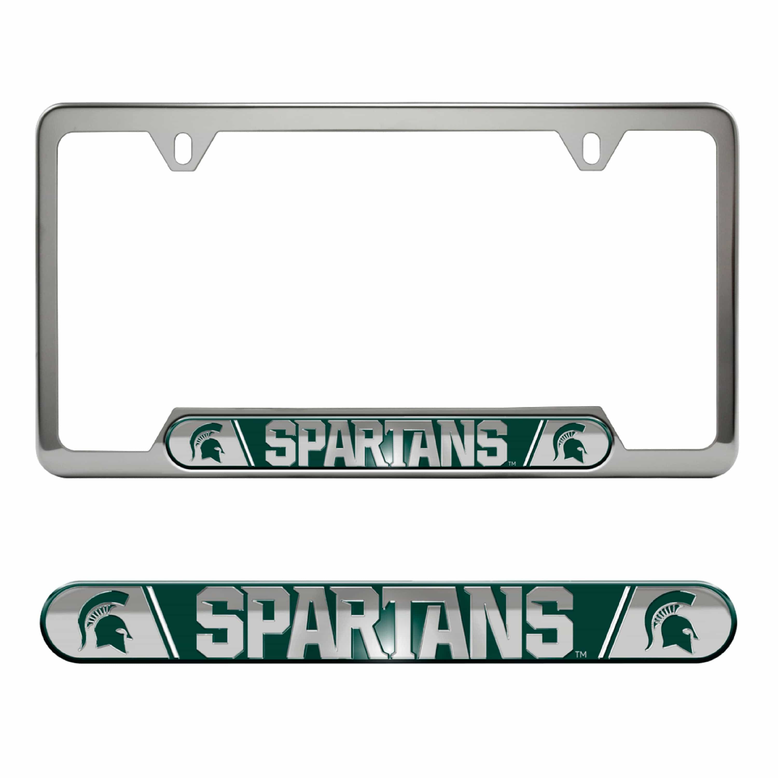 Michigan State Spartans Embossed License Plate Frame, 6.25in x 12.25in - Michigan State