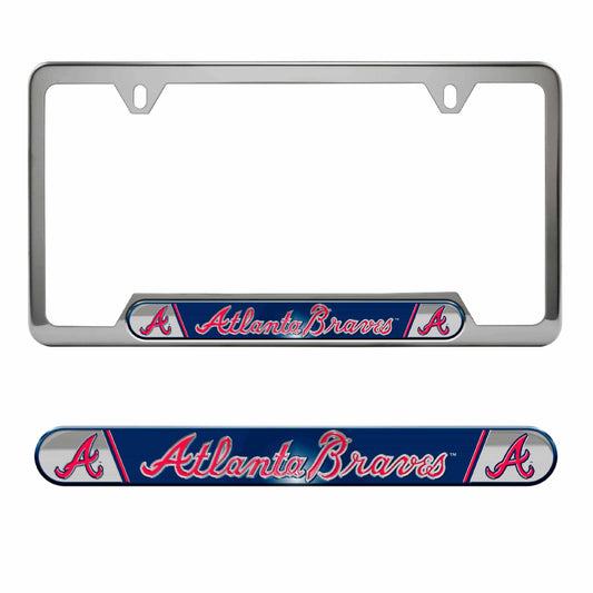 Atlanta Braves Braves Embossed License Plate Frame, 6.25in x 12.25in - Atlanta Braves