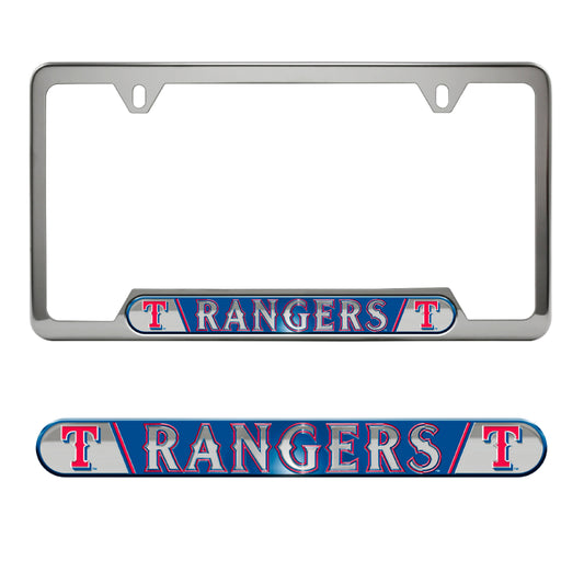 Texas Rangers Embossed License Plate Frame, 6.25in x 12.25in