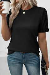 Round Neck Short Sleeve T-Shirt Trendsi