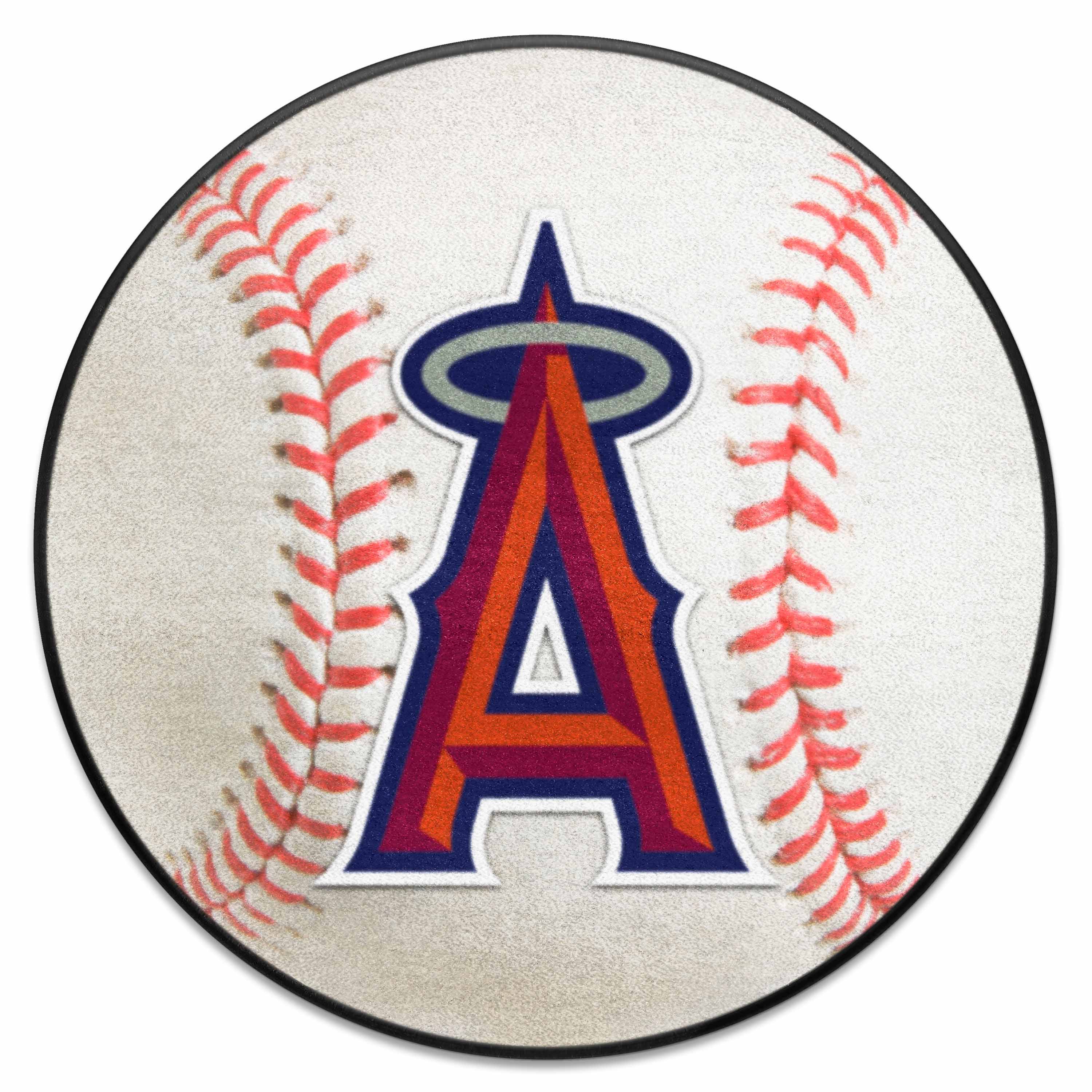 Los Angeles Angels Baseball Rug - 27in. Diameter