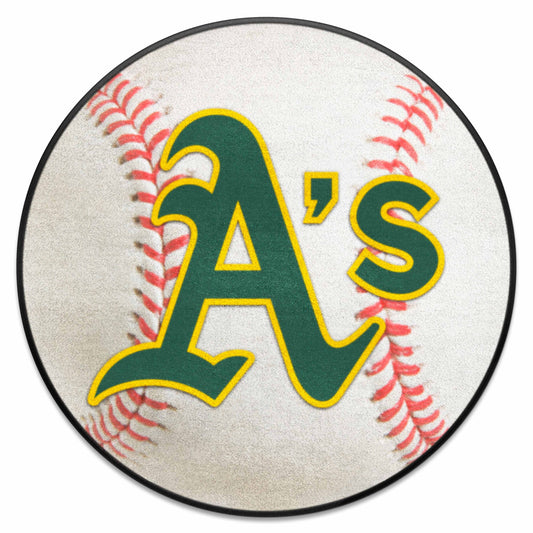 Oakland Athletics Baseball Rug - 27in. Diameter - Oakland Athletics