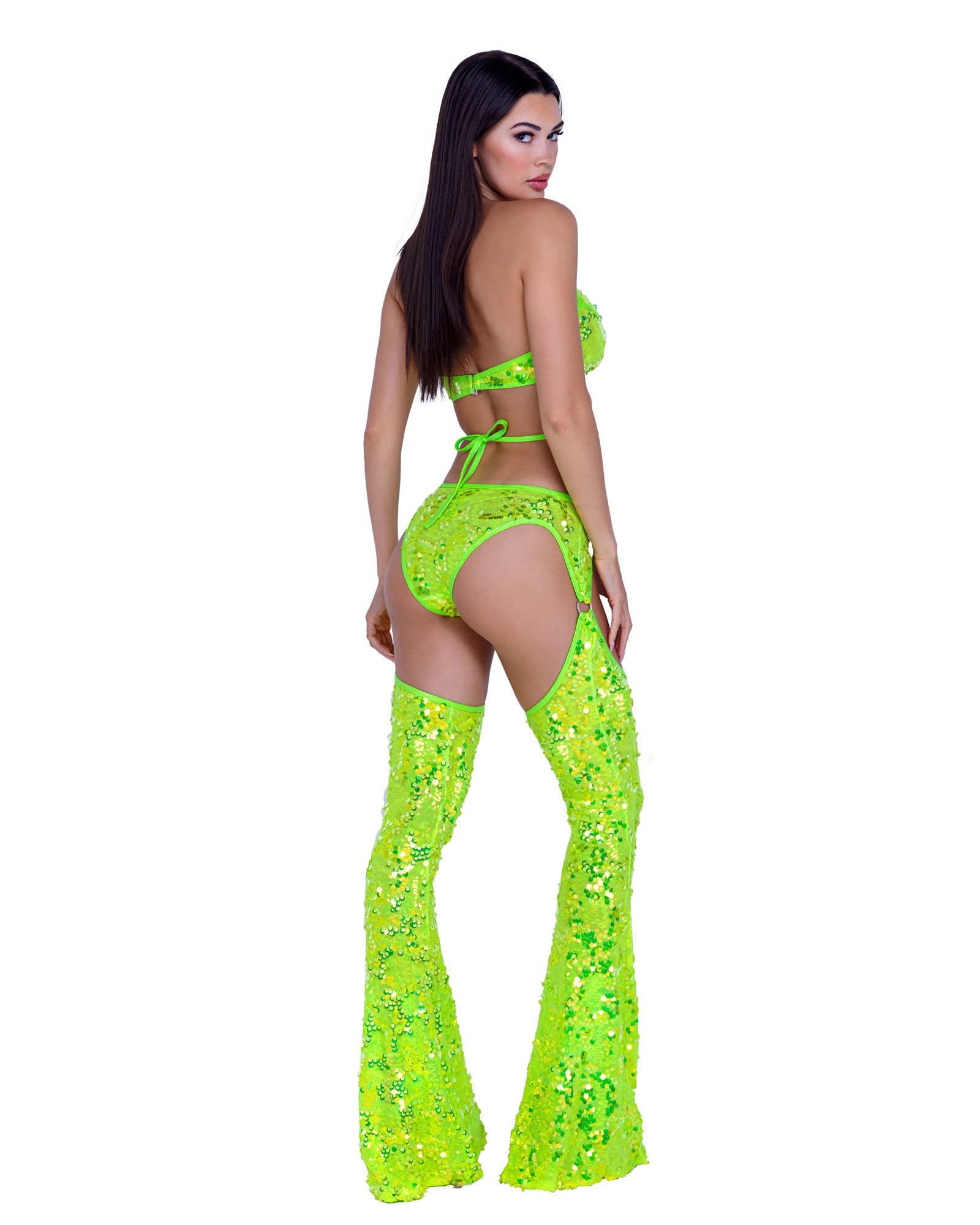 Roma Costume 6411 Sequin Criss Cross Top with Ring Hardware - Flyclothing LLC