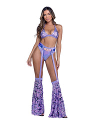 Roma Costume 6425 Vinyl Belt with Attached Sequin Bell Bottoms