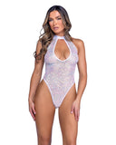 Roma Costume 6431 Sequin Fishnet Keyhole Romper - Flyclothing LLC