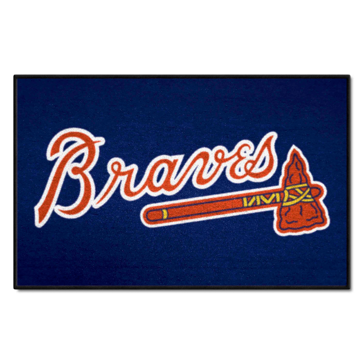 Atlanta Braves "Braves" Script Logo Starter Mat Accent Rug - 19in. x 30in. - Atlanta Braves