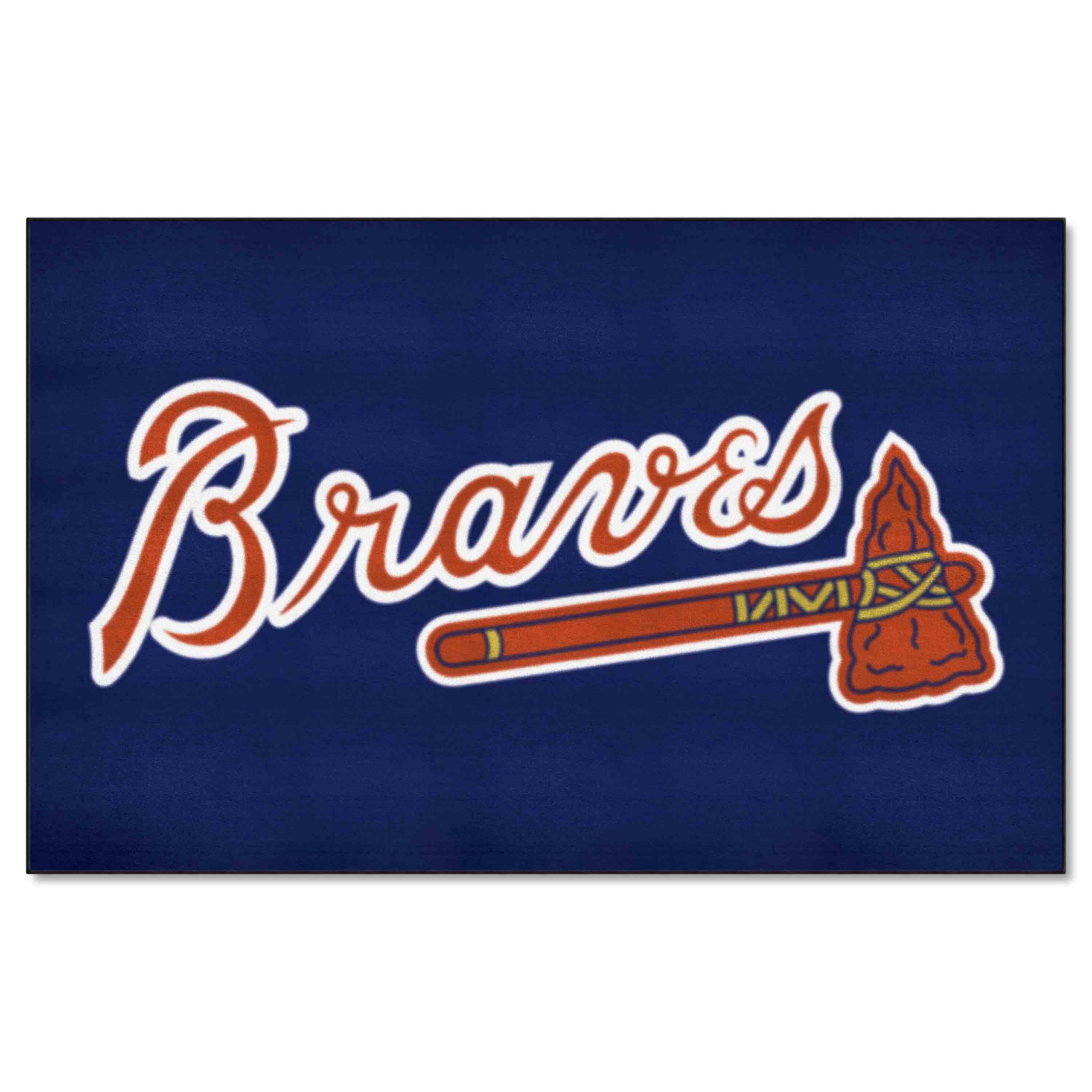 Atlanta Braves "Braves" Script Logo Ulti-Mat Rug - 5ft. x 8ft. - Atlanta Braves