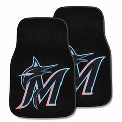 Miami Marlins Front Carpet Car Mat Set - 2 Pieces - Miami Marlins