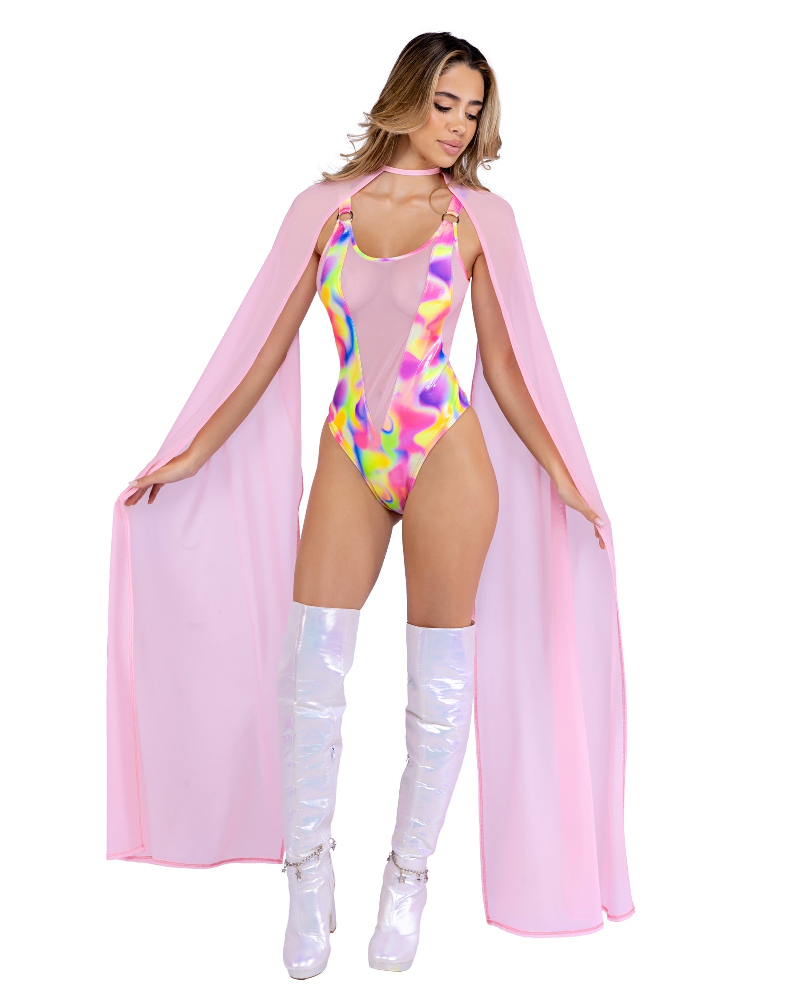 Roma Costume 6462- Shimmer Multi-Colored Romper - Flyclothing LLC