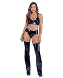 Roma Costume 6486 Vinyl Zip-Up Cropped Top