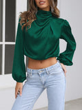 Turtleneck Balloon Sleeve Blouse