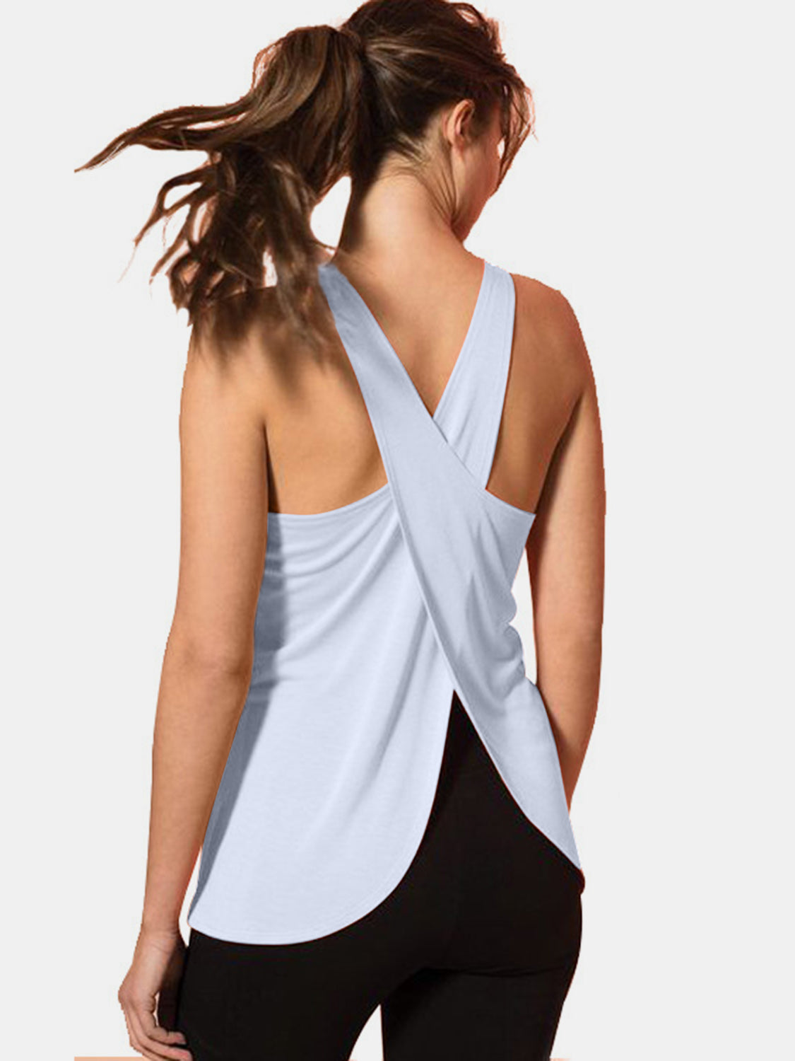 Crisscross Scoop Neck Active Tank Trendsi