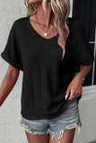 V-Neck Short Sleeve Blouse Trendsi