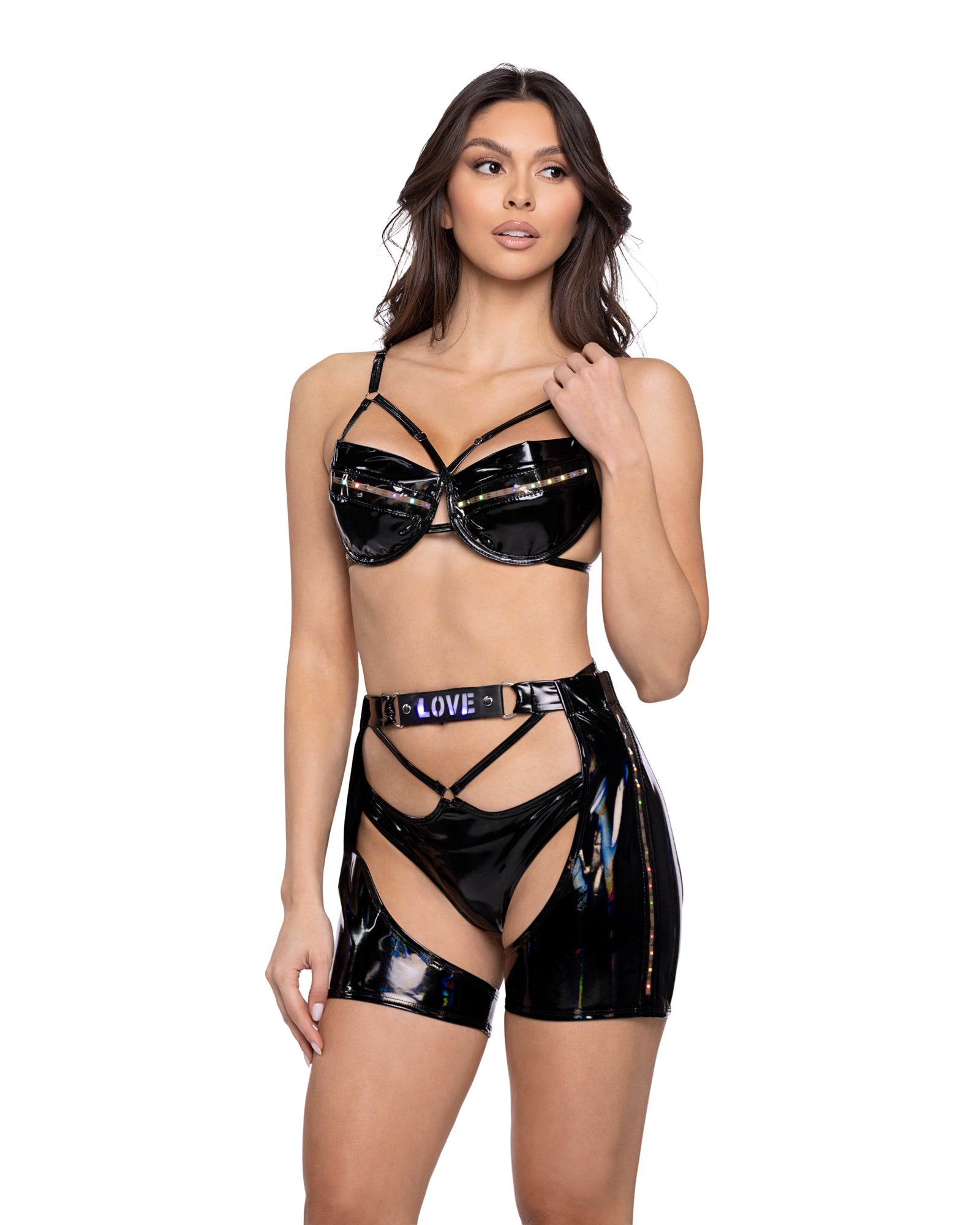 Roma Costume 6504 Pride Light Up Vinyl Chaps