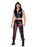 Roma Costume 6511 Pride Vinyl & Fishnet Light-Up Joggers