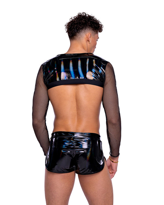 Roma Costume 6519 Vinyl with Iridescent Print Runner Shorts - Flyclothing LLC