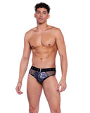 Roma Costume 6528 Shimmer Camouflage & Fishnet Zip-Up Briefs