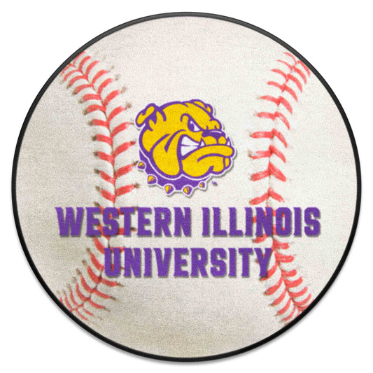 Western Illinois Leathernecks Baseball Rug - 27in. Diameter