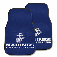 U.S. Marines Front Carpet Car Mat Set - 2 Pieces, Navy Color